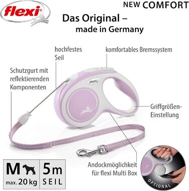 Рулетка вимірювальна Flexi Rollleine New Comfort, 5 м, рожева, компактна