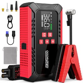Портативний акумулятор для авто з компресором 150PSI, 7000A, 12V, 8L/10L (бензин/дизель), з запальничкою, LED-ліхтарик B195