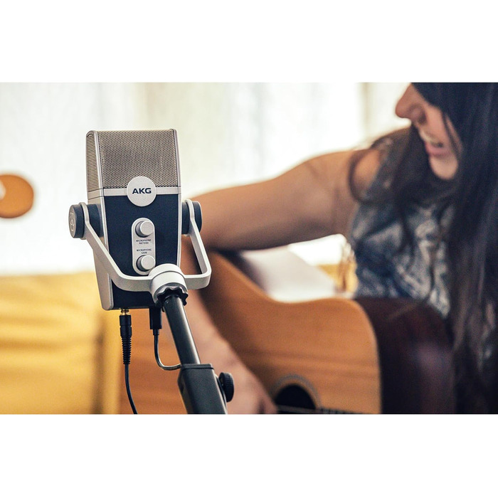 AKG Lyra USB-C Конденсаторний мікрофон для подкастів, відео, геймінгу та стрімінгу - Синій/Срібний