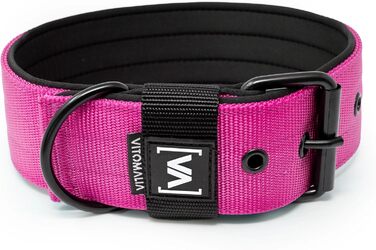 Нашийник для собак середнього розміру, 4 см, рожевий, з неопреновою підкладкою та нержавіючою застібкою