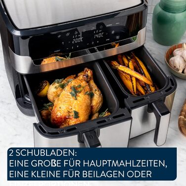 Аерофритюрниця Tefal Jamie Oliver Dual Drawer 8.3л з грилем та 8 програмами EY90JDE1