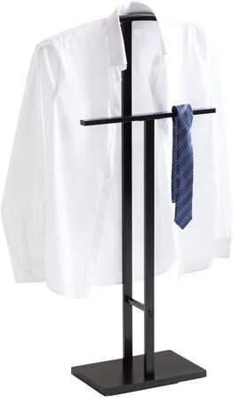 IDIMEX Metal Butler Scott, lacquered - elegant valet with trouser press, beautiful lady's valet with clothes hanger (Black)