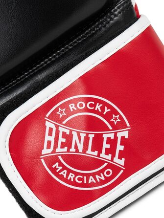 Боксерські рукавички BenLee Carlos з екошкіри, 12 oz, чорно-червоно-білі