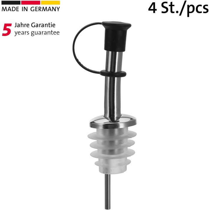 Виливаючі насадки Westmark 2 для пляшок з алкоголем, олією, оцтом (2 шт.) з металевим кільцем та повітряною трубкою, нержавіюча сталь, натуральний корк