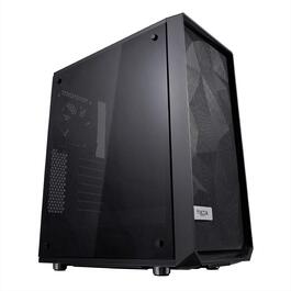 Корпус для ПК Fractal Design Meshify C - Компактний, з покращеною вентиляцією та RGB-підсвіткою, 2 вентилятори, PSU shroud, підтримка водяного охолодження, USB 3.0, чорний