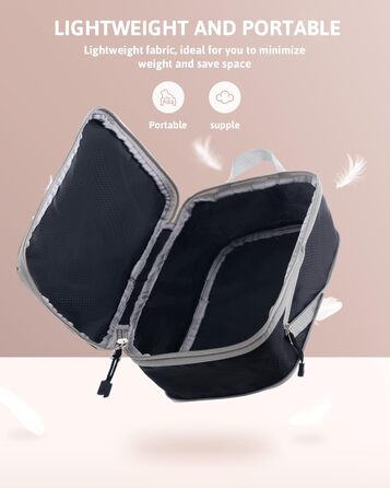 Набір кубиків-органайзерів для валізи Meowoo (4шт) - кубики-компресори, чорний