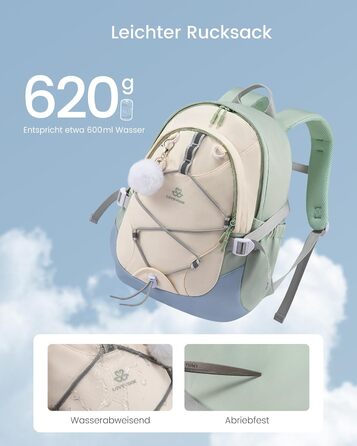 Шкільний рюкзак LOVEVOOK для підлітків, 5 клас, з нагрудним ременем, легкий, для дівчаток, 8+ років, 15.6