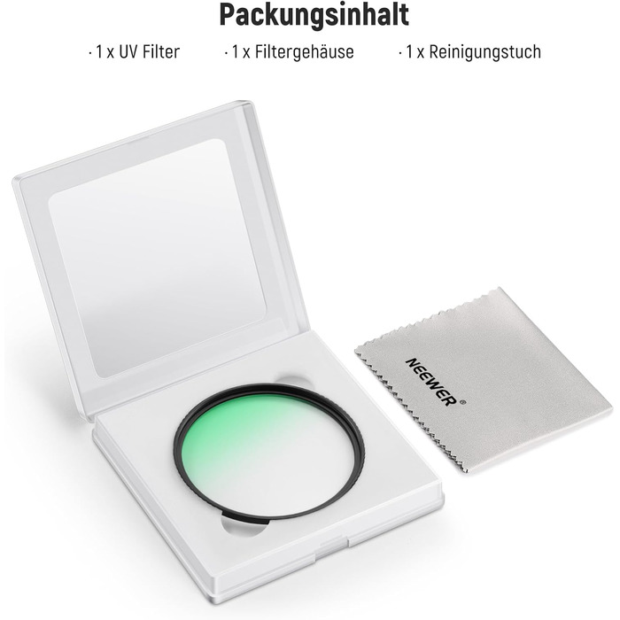 Фільтр NEEWER 82mm MC UV з 24-шаровим покриттям Nano, захисний фільтр з оптичного HD скла, водонепроникний, стійкий до подряпин, ультратонкий алюмінієвий корпус