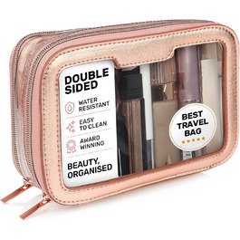Lily England Косметичка Прозора Водонепроникна - Косметичний мішечок для подорожей та повсякденного використання (Рожеве золото)