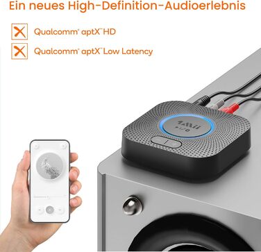 1Mii B06 Plus Bluetooth HiFi приймач: бездротовий аудіоадаптер з aptX HD та aptX-Adaptive, Bluetooth 5.3 для стереосистеми, сумісний зі смартфонами та планшетами