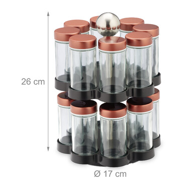 Relaxdays Rotating Spice Carousel with 16 Jars