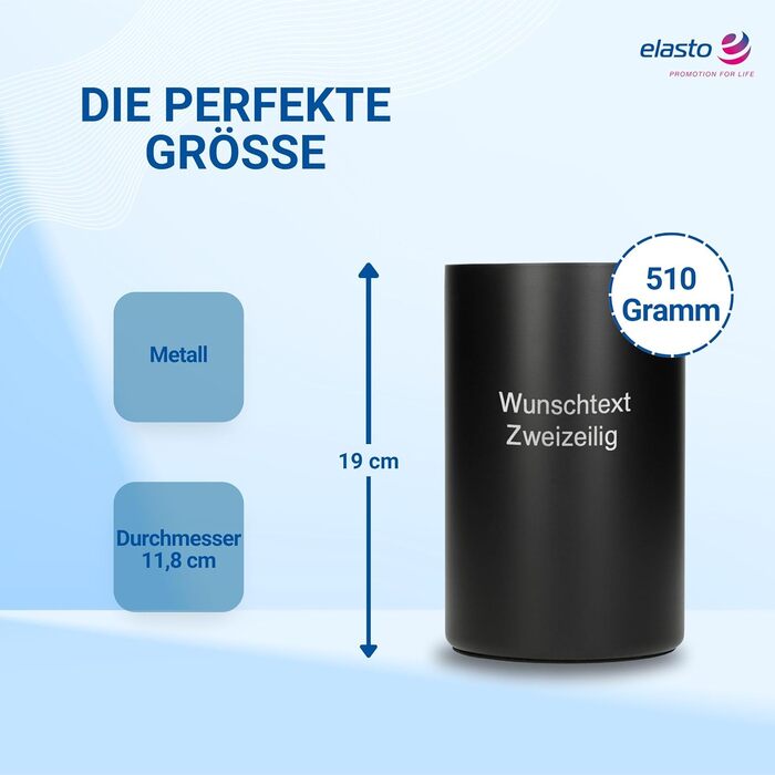 Персоналізований охолоджувач для пляшок 'Chill' - двостінний охолоджувач для вина з нержавіючої сталі - охолоджувач для вина, шампанського, пива - подарунок для любителів вина, друзів, батьків, колір: срібло (чорний + індивідуальний текст)