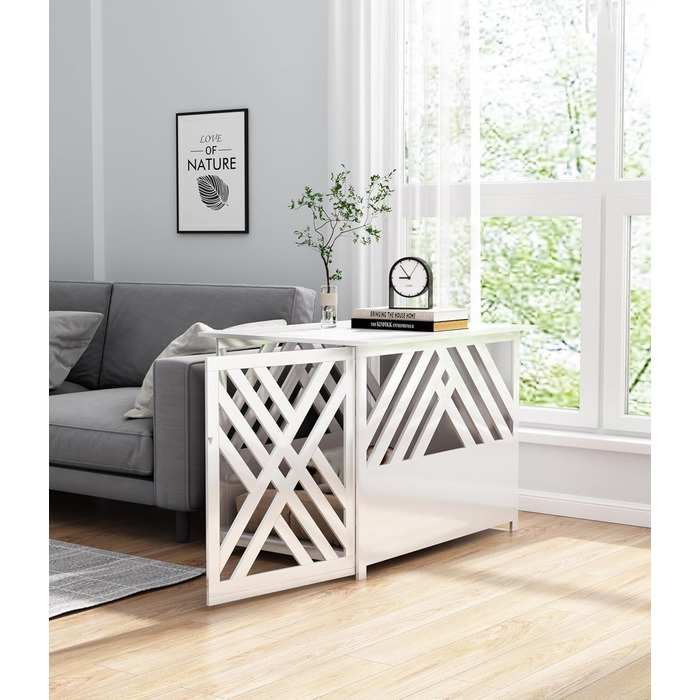 Дерев'яний вольєр для собак, 90x60 см, білий - ідеально для дому та квартири