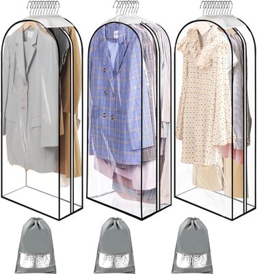 Прозорі мішки для одягу 2 шт. 110x60x25 см - захист та зберігання одягу під час подорожей