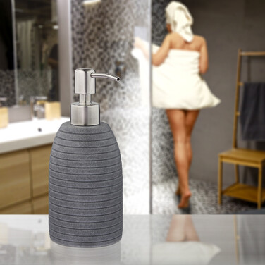 Relaxdays Stainless Steel Soap Dispenser with Grooves
