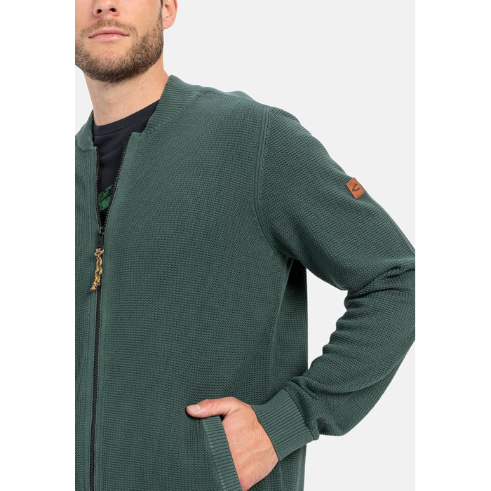 В'язаний кардиган чоловічий Camel Active з органічної бавовни, 4XL, Бежево-сірий