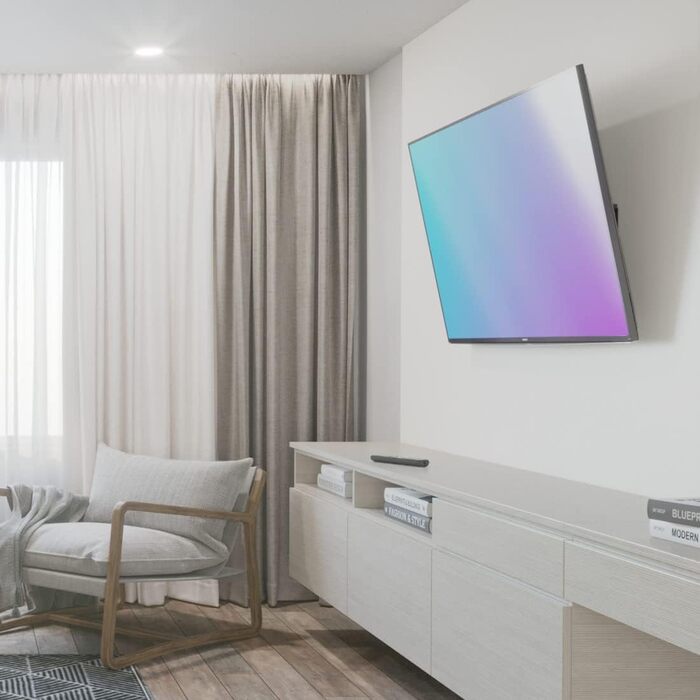 Hama TV Wall Mount Bracket - 37-90 inch TVs, up to 220lbs, VESA 800x400, Fixed Wall Mount with Minimal Wall Clearance, Includes Fischer Anchors & Installation Guide