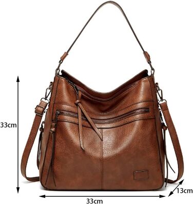 Жіноча сумка-шопер з екошкіри на плече та ручки, елегантна коричнева сумка через плече