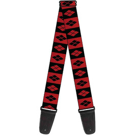 Гітарний ремінь Buckle-Down з дизайном 'Веселий Джокер', чорний/білий, 34-60 дюймів