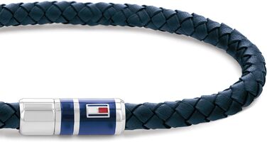 Браслет шкіряний чоловічий Tommy Hilfiger плетене (темно-синій)