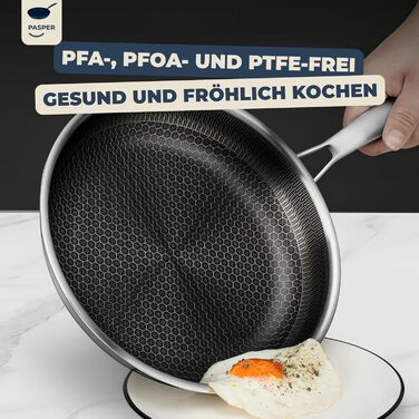 Сковорода Bratpfanne 20 см з нержавіючої сталі з антипригарним керамічним покриттям (індукція, електро, газ, духовка) без PFOA, PTFE та PFAS