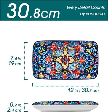 Набір сервіровочних тарілок Vancasso Simi, 4 шт., 30,8 x 19 x 2,4 см