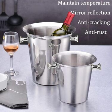 Ескірнер з нержавіючої сталі для барів, вечірок, весіль. Утримує 3-6 годин. Золотий, 3FT (срібло)