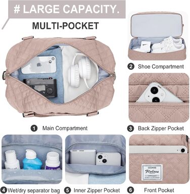 Спортивна сумка для подорожей жіноча Easyjet Handgepäck: водонепроникна, з відділенням для взуття, 47x37x22 см, 38L, A5-Бежева