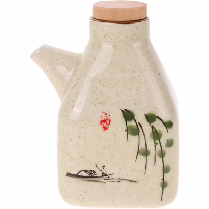 3-Piece Ceramic Vinegar Dispenser for the Kitchen - Spice Container, Sauce, Vinegar, Oil Pot. Olive Oil Dispenser with Lid Design for Easy Cleaning and Durable Use.
