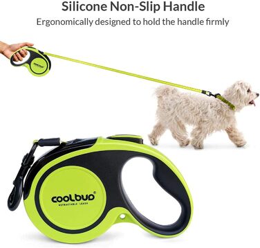 Висувна поводок для собак, 4.6 м, для собак маленьких, середніх та великих порід (до 110 кг), міцний поводок з блокуванням та гальмом, великий, зелений