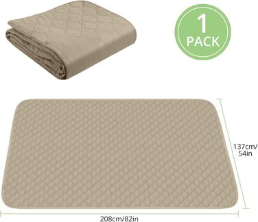 Водонепроникний килимок для собак, килимок для котів, антиковзкий, міцний, для захисту дивану, ліжка, автокрісла, можна прати в пральній машині (172 x 208 см, Хакі, M (137x208 см))
