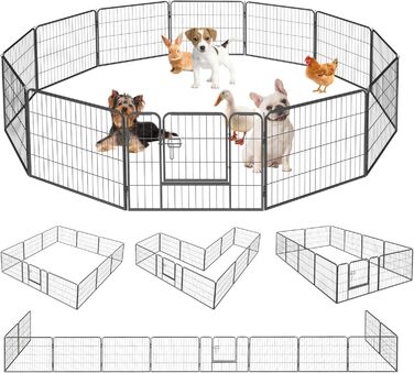 Металевий вольєр для цуценят та собак, забіг з 12 секцій, висота 60 см