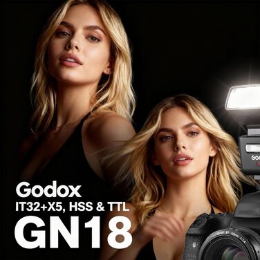 Godox iT32 TTL міні-спалаху для Sony з X5-S передавачем, 2.4G HSS 1/8000s, сумісний з Sony ZV-E10, a7IV, a9III, a6400, a6700, a7III, a7CII, a6000, a7C, a6100, a7SIII, ZV-E10 II, a6500, RX10