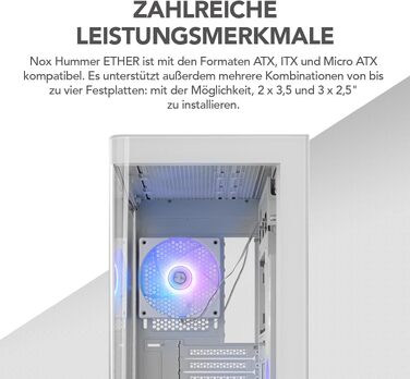 Ігровий корпус NOX Hummer BIOS Midi-Tower ATX/Micro-ATX/ITX з 8