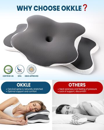 Охолоджуюча подушка для підтримки шиї з Memory Foam: ергономічна ортопедична подушка для сну на боці та спині