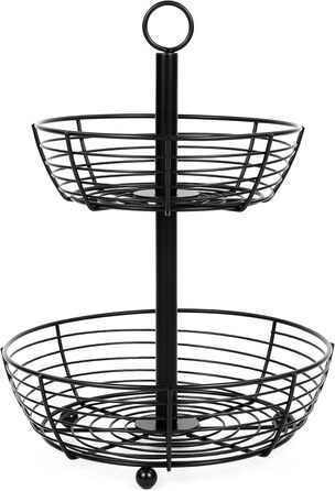 Auroni Етажерка Infinite: двоярусна етажерка для фруктів - стильний фруктовий кошик, H=33 см, D=24 см