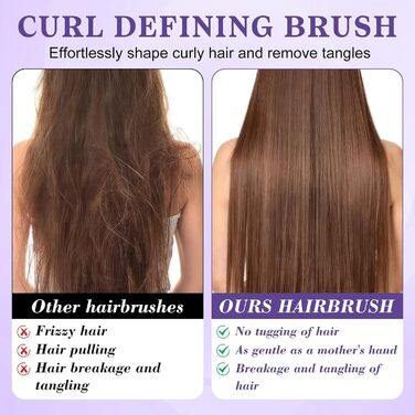 Щітка для локонів Lockenbürste: антистатична стилінг-щітка з вентиляцією для мокрого та сухого волосся, ідеальна для кучерявого волосся та створення об'єму (фіолетова)
