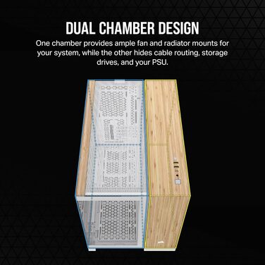 Корпус для ПК Corsair 2500X M-ATX TG White/Bamboo