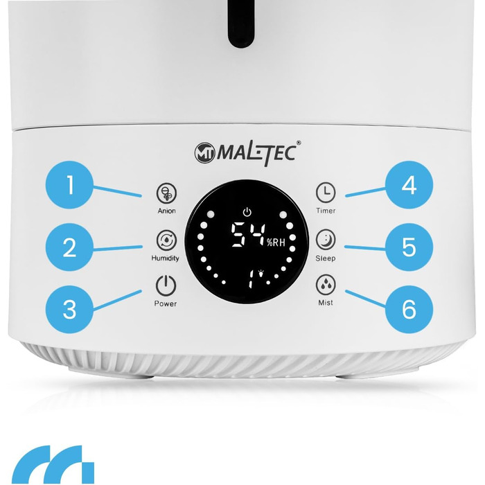 Maltec Humidifier Ionizer Diffuser WT5000ION with Oils Ultrasonic up to 35m2 Aromatherapy 3 Levels
