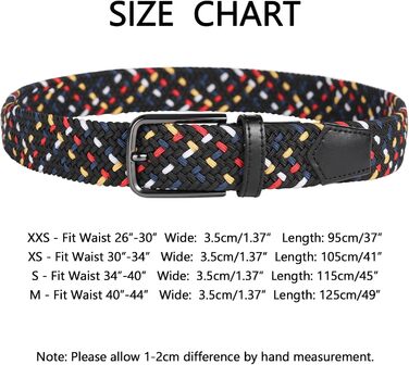 Еластичний пояс для гольфу для чоловіків та жінок, повсякденний, розтяжний, тканий, 3,5 см, білий/сірий, S-Fit, обхват талії 34'-40' (довжина: 45')