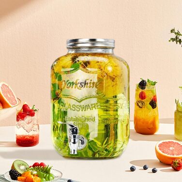 Drink Dispensers for Parties, Leakproof Beverage Dispenser Spigot, Food Grade, Transparent, Iced Beverage Jugs, Party Hosting Accessories for Lemon, Sangria, and Drinks