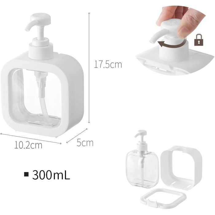 Набір дозаторів для мила та гелю для душу, 500 мл, чорний, 2 шт. | Дозатори для душу, шампуню, кухні