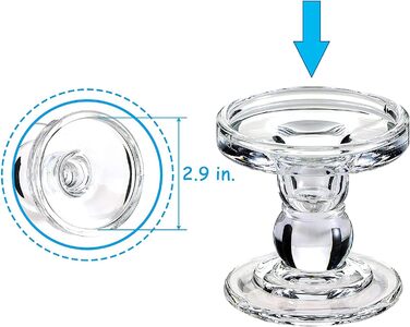 Glass Candle Holders for Pillar Candles/Taper Candles, Decorative Candle Stands, Set of 3, for Formal Events, Wedding, Church, Holiday Decorations, Table Decorations