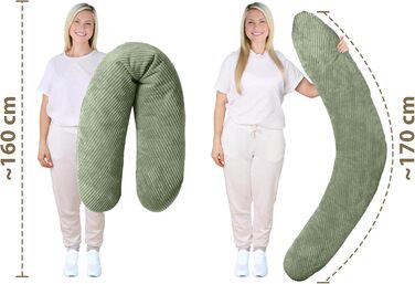 Подушка для годування Amilian Stillkissen XXL 170 см - для сну на боці, вагітності та годування - подушка для сну з наповнювачем та знімним чохлом (Blattpoesie)