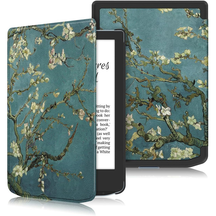 Чохол для Pocketbook Verse PB629 / Verse Pro PB634 - Flip Cover з авто-функцією сну/пробудження (квітка)