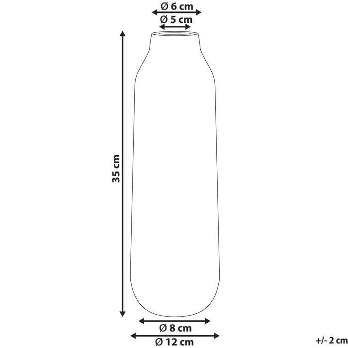 Керамічна ваза Beliani, 12 x 35 см