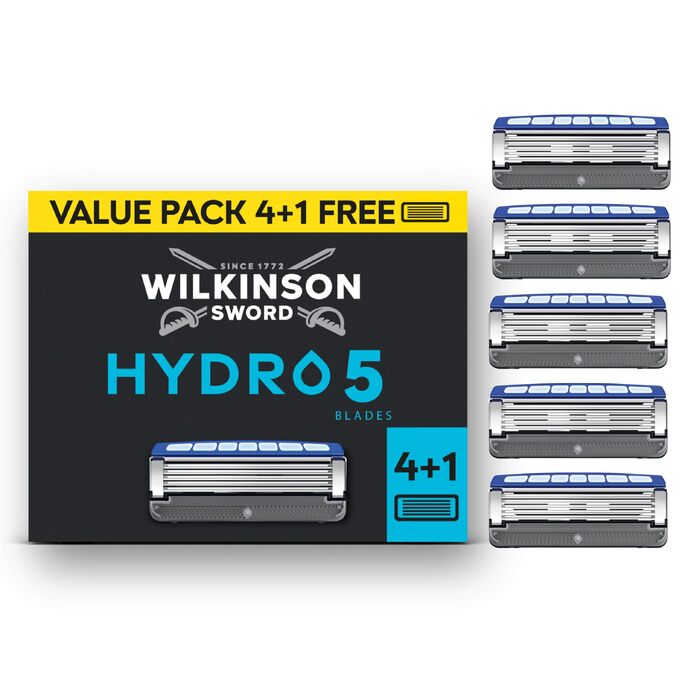 Смінні касети для чоловічої бритви Wilkinson Sword Hydro 5, з карбоновим покриттям та зволожувальним елементом, 8 шт