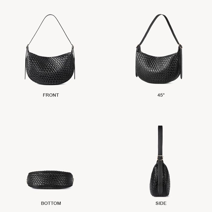 Сумка жіноча BOSTANTEN велика шопер PU шкіра чорна елегантна через плече Hobo Bag (2 шт)