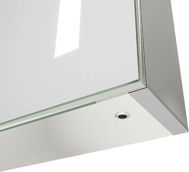 Дзеркальна шафа для ванної кімнати AQUABATOS з розеткою та підсвічуванням LED, 50x70 см, шафа для ванної кімнати, дзеркало з інфрачервовим датчиком, регульоване освітлення, антизапар, холодний білий колір світла, алюмінієва шафа, двостороннє дзеркало