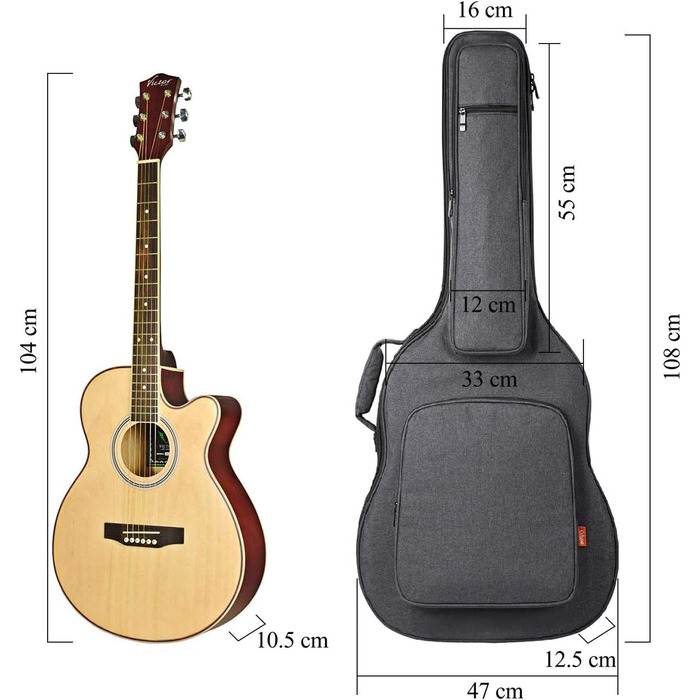 Чохол для гітари Cahaya Gig Bag сірого кольору, водонепроникний, 18 мм